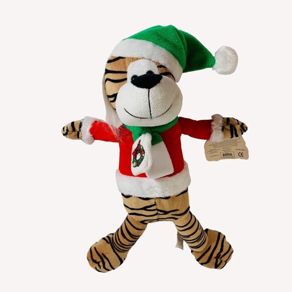 KellyToy Christmas Holiday Tiger Plush Festive Stuffed Animal Holiday Decor Gift - Picture 3 of 14